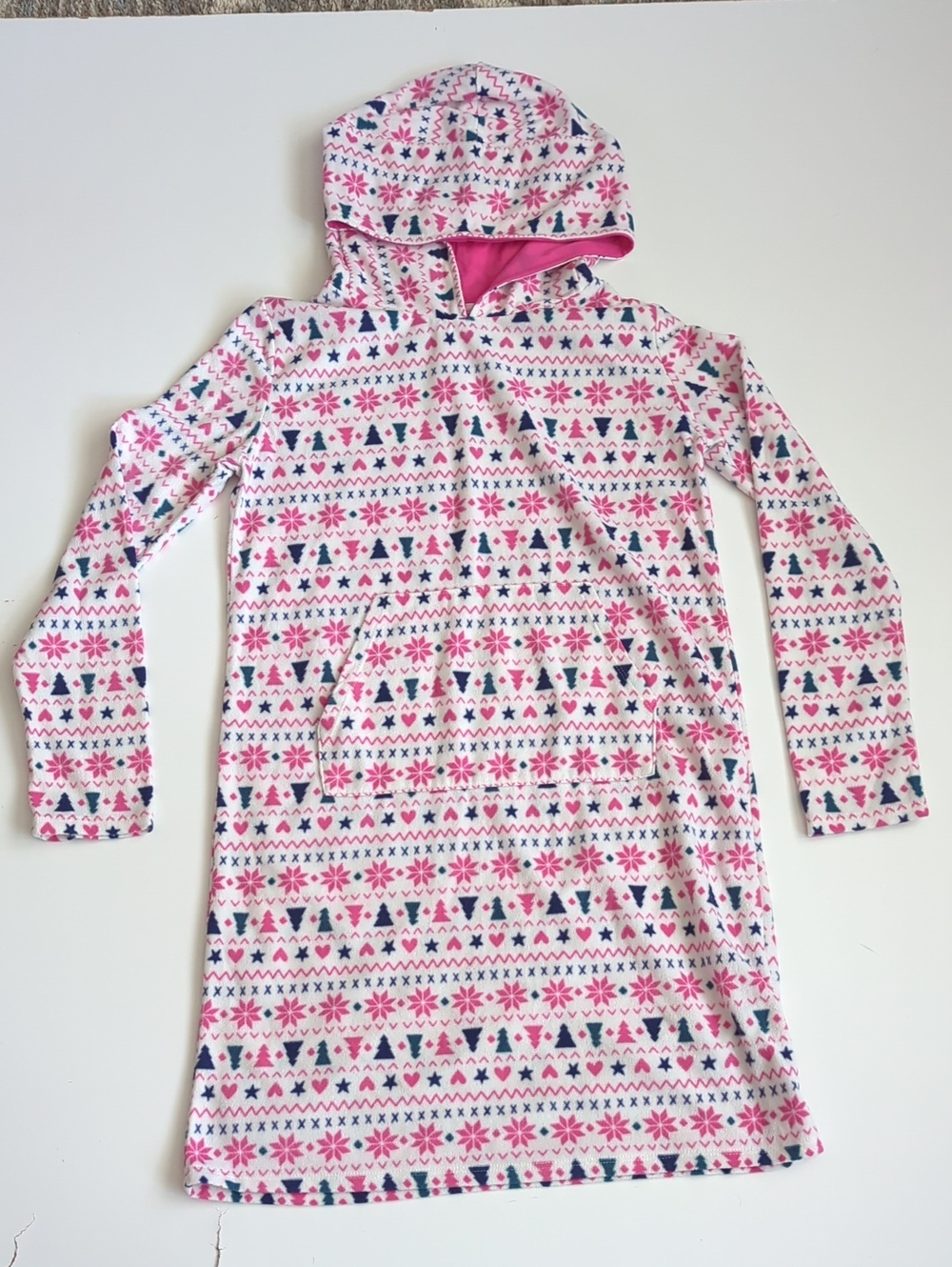 Cat & Jack Pink and Navy Hooded Girls' Nightgown